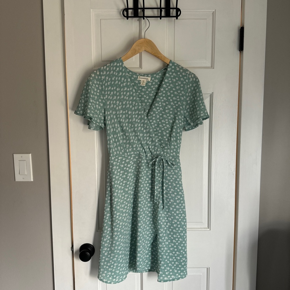 Teal blue Monteau Floral Sundress, Size Small